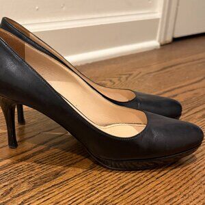 Prada Black Leather Pointed Toe Heels – Classic Pumps (Size 38.5)